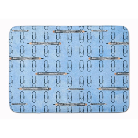 Carolines Treasures Watercolor Organized Paper Clips Blue Machine Washable Memory Foam Mat BB7540RUG